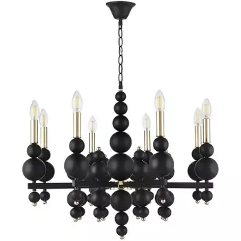 Подвесная люстра Lumion Nana 8106/8 черный/золото, металл Е14 8*40W 220V подсвечник