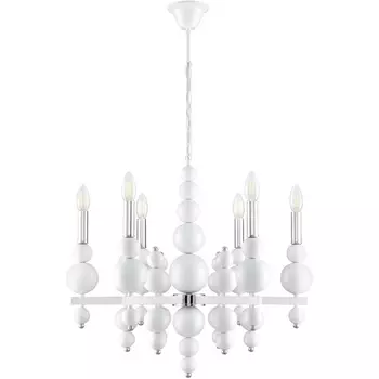 Подвесная люстра Lumion Nana 8260/6 белый/хром, металл E14 6*40W 220V в виде свечи