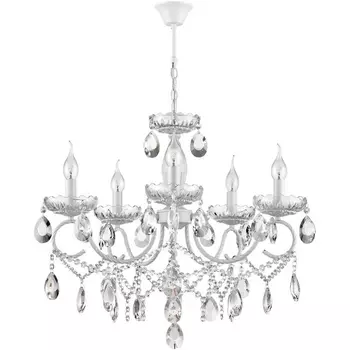 Подвесная люстра Lumion Snow 8189/5 белый, металл/хрусталь E14 5*40W 220V подсвечник с подвесками