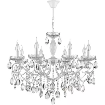 Подвесная люстра Lumion Snow 8189/8 белый, металл/хрусталь E14 8*40W 220V подсвечник с подвесками