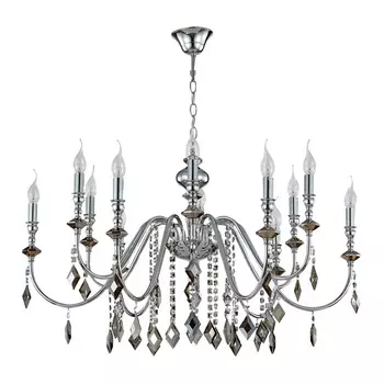 Подвесная люстра Crystal Lux MERCEDES SP6+6 CHROME/SMOKE в виде свечи