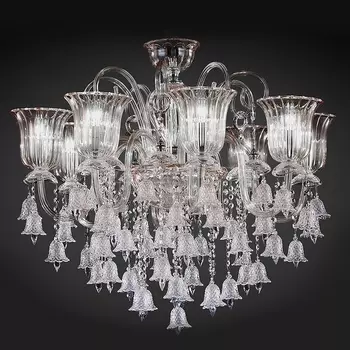 Подвесная люстра муранское стекло в виде колокольчика Illuminati MOOLLONA MD1102709-8A с подвесками