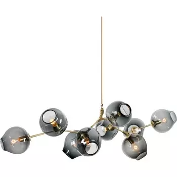 Подвесная люстра на штанге Delight Collection Bubble KG0579P-9B brass/smoky DeLight Collection