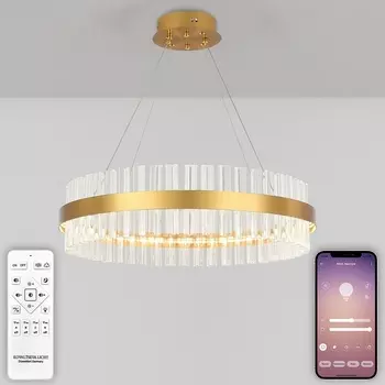 Подвесная люстра хрусталь (+ночной режим) с пультом светодиодная Natali Kovaltseva Royalton INNOVATION STYLE 83108 (Умный дом)
