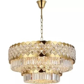 Подвесная люстра каскадная хрусталь Newport 8300 8301/80 C gold polished