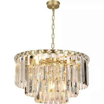 Подвесная люстра хрусталь Newport 8460 8469+3/С brass