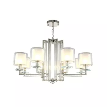 Подвесная люстра Crystal Lux NICOLAS SP-PL8 NICKEL/WHITE
