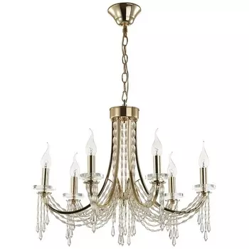 Подвесная люстра Odeon Light Capel 5063/6 ODL24 537 золото/прозрачный/металл/хрусталь E14 6*40W подсвечник с подвесками