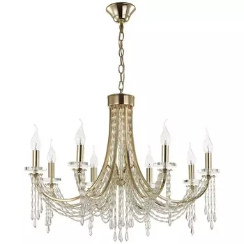 Подвесная люстра Odeon Light Capel 5063/8 золото/прозрачный/металл/хрусталь E14 8*40W подсвечник с подвесками