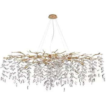 Подвесная люстра Odeon Light Delica 4969/14 HALL античн.бронза/алюмин./хрусталь G9 14*40W лепестки с подвесками