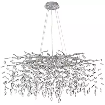 Подвесная люстра Odeon Light Delica 4970/12 HALL матов.серебристый/алюмин./хрусталь G9 12*40W лепестки с подвесками