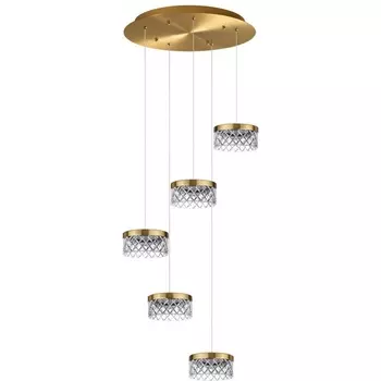 Подвесная каскадная люстра Odeon Light Fivre 5032/30L античн.бронза/металл/акрил LED 30W 4000K 1958лм