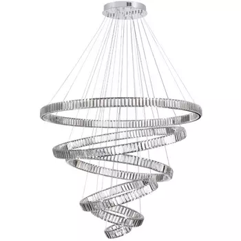 Подвесная люстра в виде спирали Odeon Light Vekia 4930/260L хром/прозрачный металл/хрусталь LED 260W VEKIA