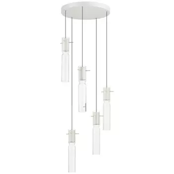 Подвесная каскадная люстра Odeon Light Scrow 5058/25LB PENDANT белый/прозрачный/металл/стекло LED 5*5W 3000K