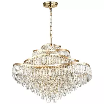 Подвесная каскадная люстра Odeon Light Wayta 5073/25 золото/прозрачный/металл/хрусталь E14 25*40W с подвесками