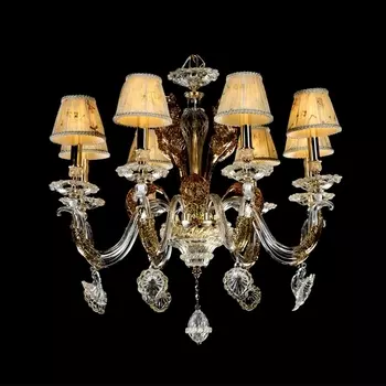 Подвесная люстра муранское стекло Illuminati Poly MD102774-8B листья с подвесками