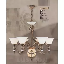 Подвесная люстра премиум 253A/6+1 AY WHITE ALABASTER (Riperlamp)