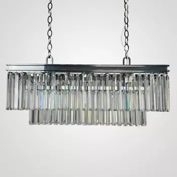 Подвесная люстра Rh 1920S Odeon Clear Glass Fringe Chrome ImperiumLoft 40,1536 (228792-22)