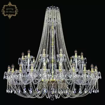 Подвесная люстра с хрустальными подвесками Art Classic 11.21 11.21.24+12.530.h-152.Gd.Sp подсвечник с подвесками