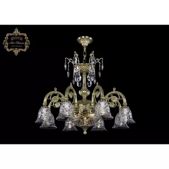 Подвесная люстра с хрустальными подвесками Art Classic 31.14 31.14.8.KR175SP.250IT.G.Sp.Clear.1B