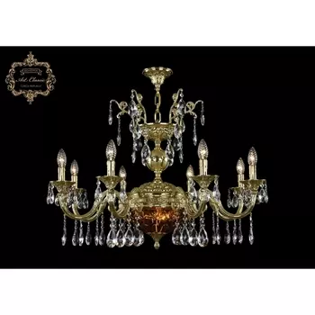 Подвесная люстра с хрустальными подвесками Art Classic 31.29 31.29.8.CK250SP.250GL.G.Sp.Amber.1E