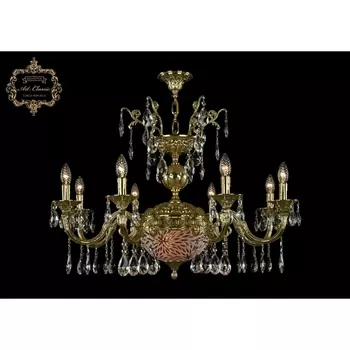 Подвесная люстра с хрустальными подвесками Art Classic 31.29 31.29.8.CK250SP.250GL.G.Sp.Amber.White.1A