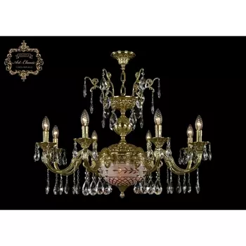 Подвесная люстра с хрустальными подвесками Art Classic 31.29 31.29.8.CK250SP.250GL.G.Sp.Amber.White.1B