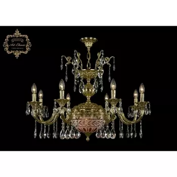 Подвесная люстра с хрустальными подвесками Art Classic 31.29 31.29.8.CK250SP.250GL.G.Sp.Amber.White.1D