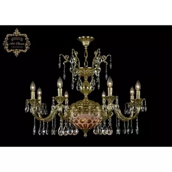 Подвесная люстра с хрустальными подвесками Art Classic 31.29 31.29.8.CK250SP.250GL.G.Sp.Amber.White.1E