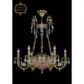 Подвесная люстра с хрустальными подвесками Art Classic 31.44 31.44.6.KR175SP.250IT.G.Sp.Amber.White.1A