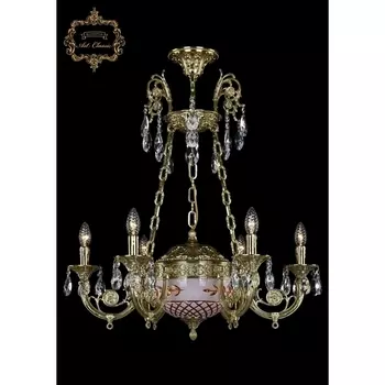 Подвесная люстра с хрустальными подвесками Art Classic 31.44 31.44.6.KR175SP.250IT.G.Sp.Amber.White.1B