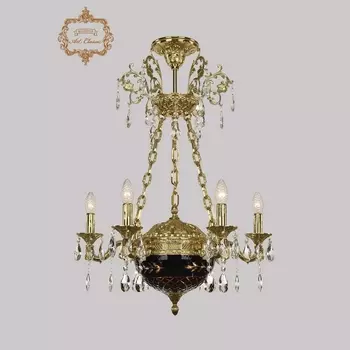 Подвесная люстра с хрустальными подвесками Art Classic 31.51 31.51.6.CK125SP.250SP.G.Sp.Amber.Blue.1B