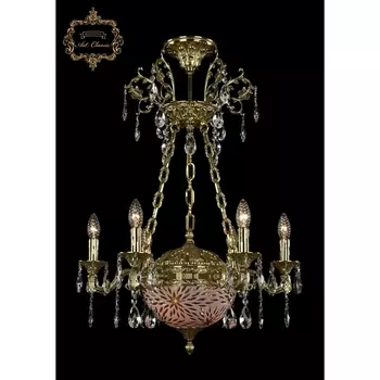 Подвесная люстра с хрустальными подвесками Art Classic 31.51 31.51.6.CK125SP.250SP.G.Sp.Amber.White.1A
