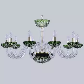 Подвесная люстра с хрусталем 1308/10/300 G Cl/Clear-Green/H-1I (Bohemia)