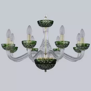 Подвесная люстра с хрусталем 1309/8/240 G Cl/Clear-Green/H-1J (Bohemia)