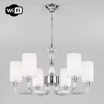 Подвесная люстра с управлением смартфоном 60120/6 Eurosvet Catania хром