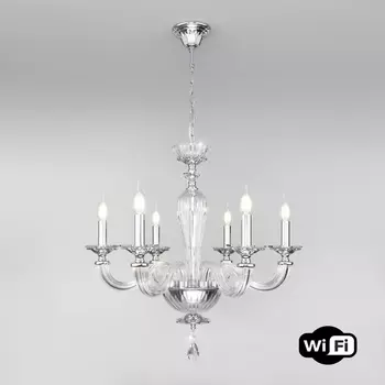Подвесная люстра с управлением смартфоном 338/6 Bogate's Olenna хром