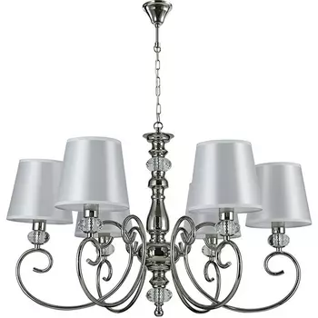 Подвесная люстра с вставками из прозрачного хрусталя Newport 1200 1206/C nickel