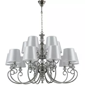 Подвесная люстра с вставками из прозрачного хрусталя Newport 1200 1210+5/C nickel