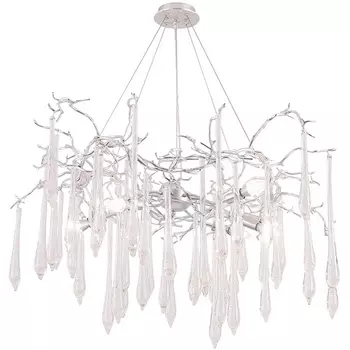 Подвесная люстра Crystal Lux REINA SP8 D1000 SILVER PATINA форма ветки с подвесками