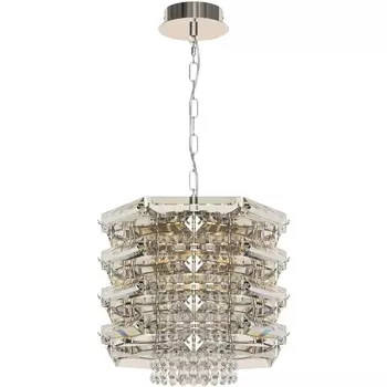 Подвесная люстра ST Luce Strozzi SL6137.103.04 никель/прозрачный E14 4*40W