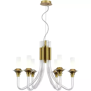 Подвесная люстра ST Luce Vetrano SL1241.203.06 Золотистый/Белый E14 6*40W