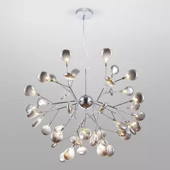 Подвесная люстра светодиодная Bogate's LAMELLA 555 хром / дымчатый в форме шара