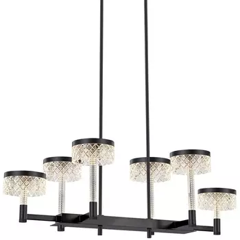 Подвесная люстра светодиодная на штанге Delight Collection Diamond cut MD21020075-6B matt black DeLight Collection