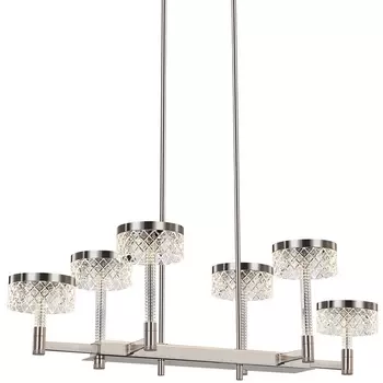 Подвесная люстра светодиодная на штанге Delight Collection Diamond cut MD21020075-6B satin nickel DeLight Collection