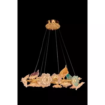 Подвесная люстра светодиодная птички Fluorite Sauvage FL1099-24P