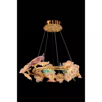 Подвесная люстра светодиодная птички Fluorite Sauvage FL1099-16P