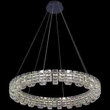 Подвесная люстра хрустальная светодиодная с регулировкой цветовой температуры Reluce 33051-0.4-800 CR
