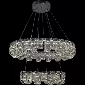 Подвесная люстра хрустальная светодиодная с регулировкой цветовой температуры Reluce 33051-0.4-400+600 CR