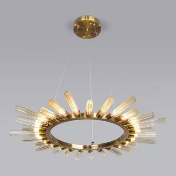 Подвесная люстра светодиодная Bogate's Sole 557 золотая бронза кольцо